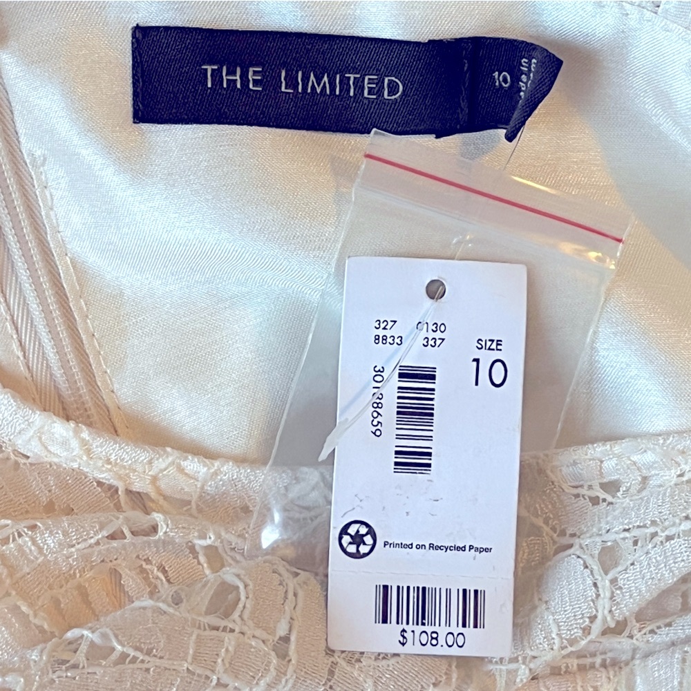 NWT ($108) Limited Cream Lace Fit & Flare Midi Dress Sz 10 - Picture 7 of 11
